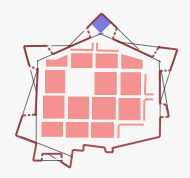 Representação esquemática da planta da fortaleza